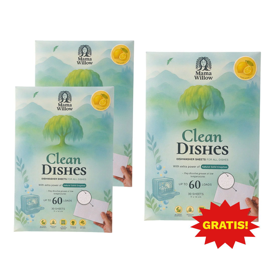 MamaWillow Clean Dishes Zitrone – Familien-Paket mit 2 + 1 Gratis-Packungen