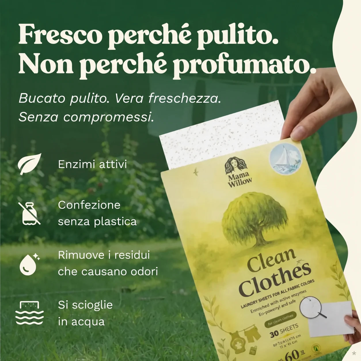 Fogli di detersivo per bucato MamaWillow